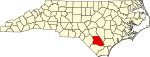 Map of North Carolina highlighting Bladen County